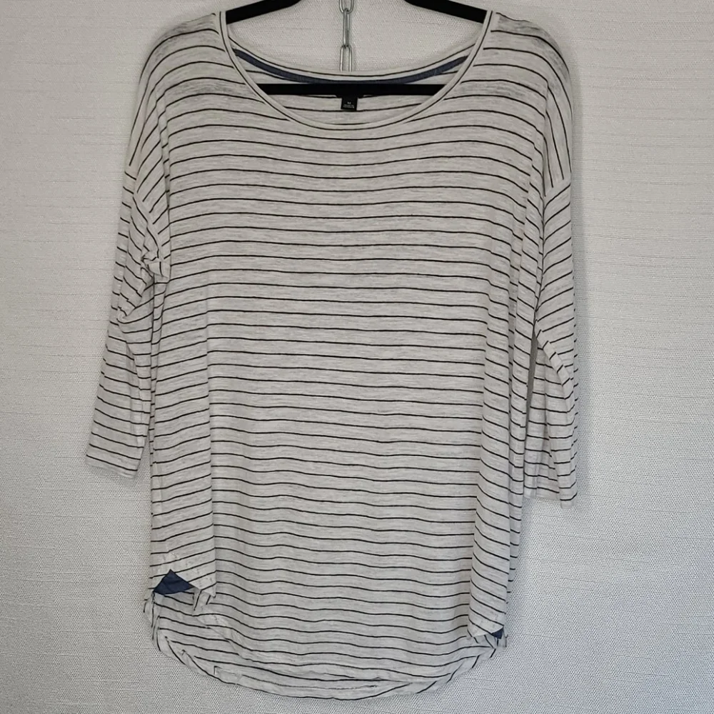 Ann Taylor Top Tunic White Stripe Size Medium